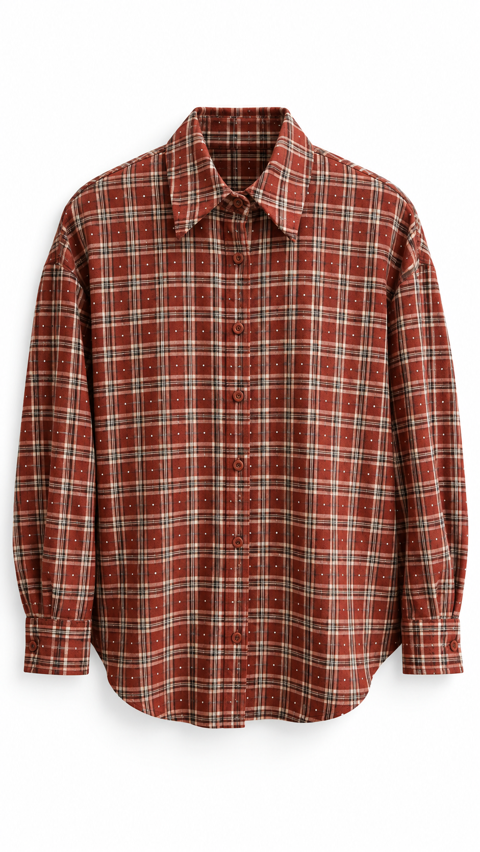 Jackson checkered shirt with strass Bordeaux-1