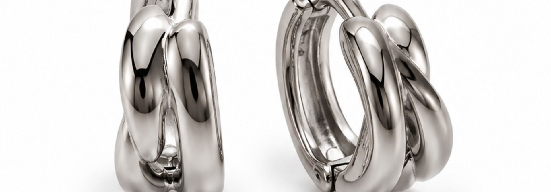 Tipno duo hoop bold & twisted Silver
