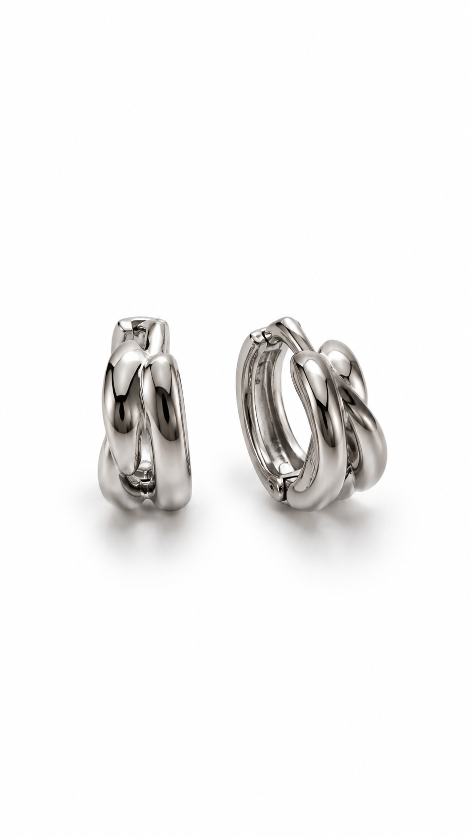 Tipno duo hoop bold & twisted Silver-1