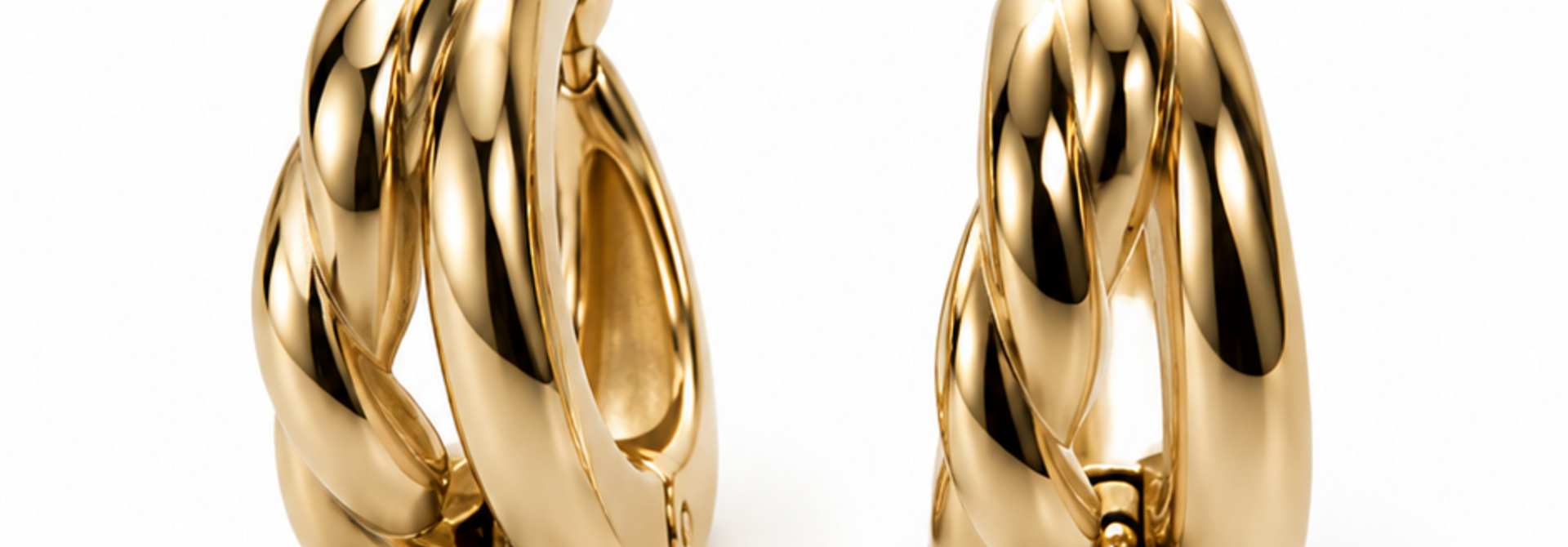 Tipno duo hoop bold & twisted Gold