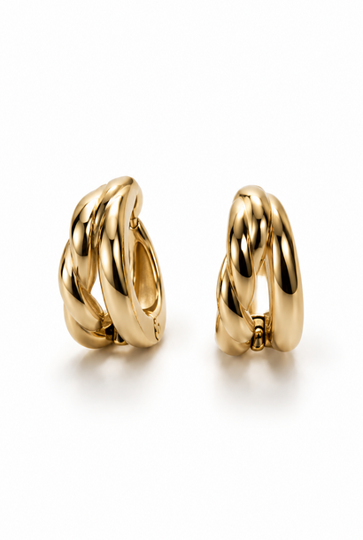 Tipno duo hoop bold & twisted Gold