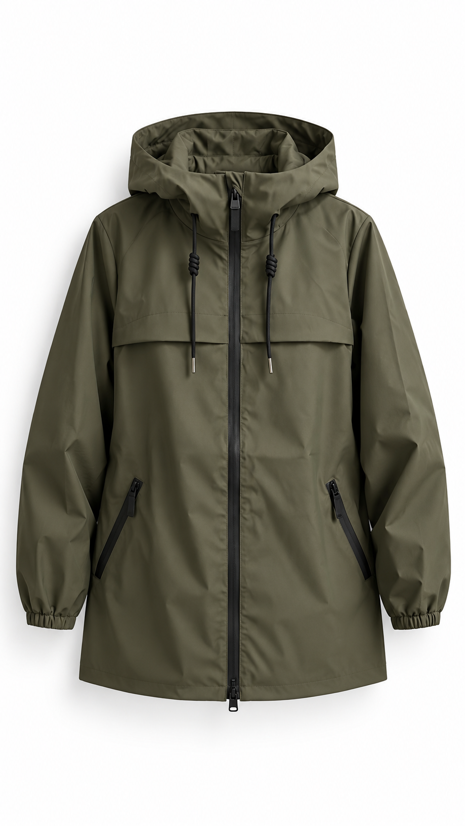 Malcom basic PU raincoat Dark Khaki Green-1