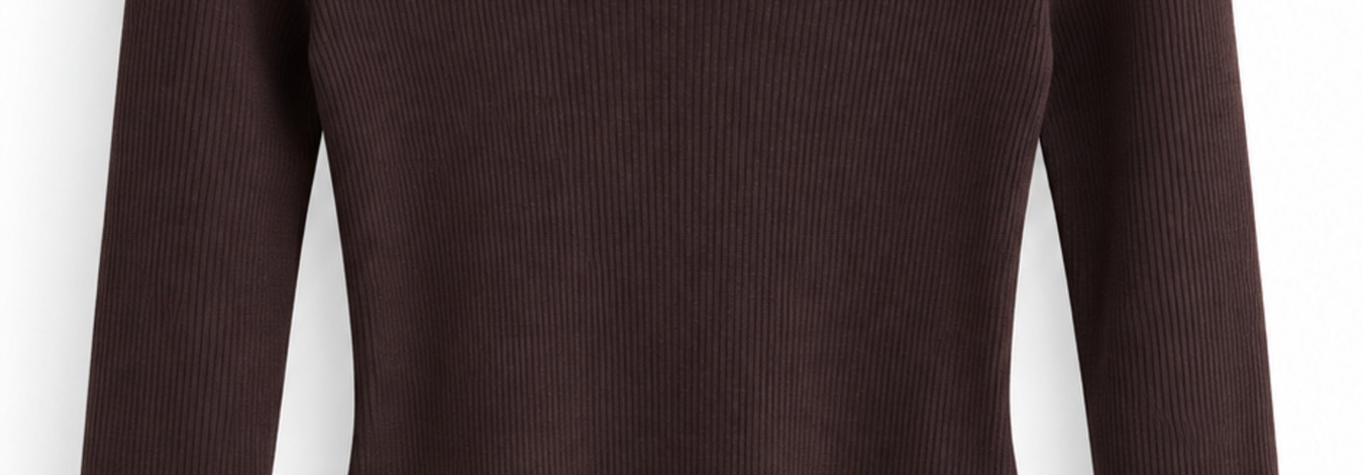 Maya rib basic longsleeve  t-shirt Brown