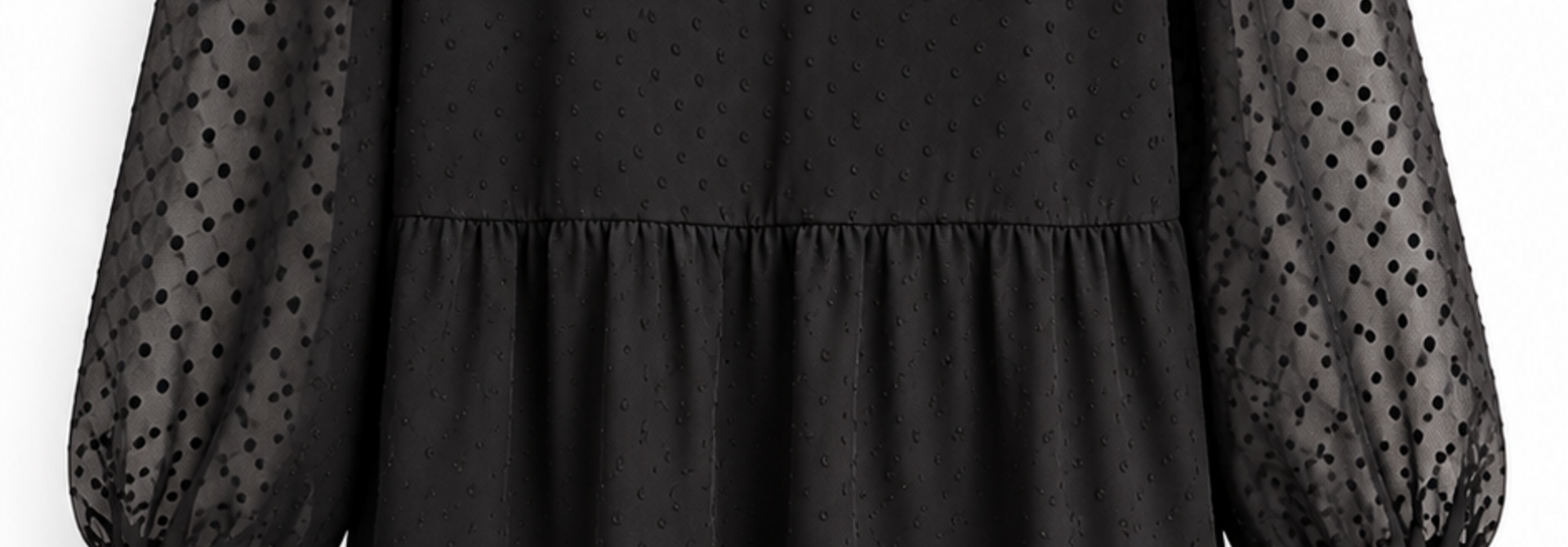 Izadora dotted voile dress Black