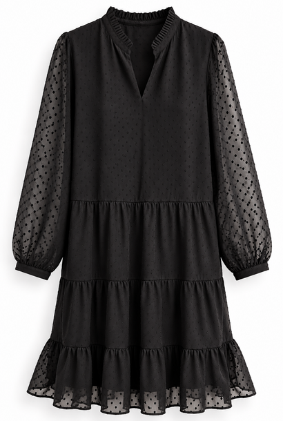 Izadora dotted voile dress Black