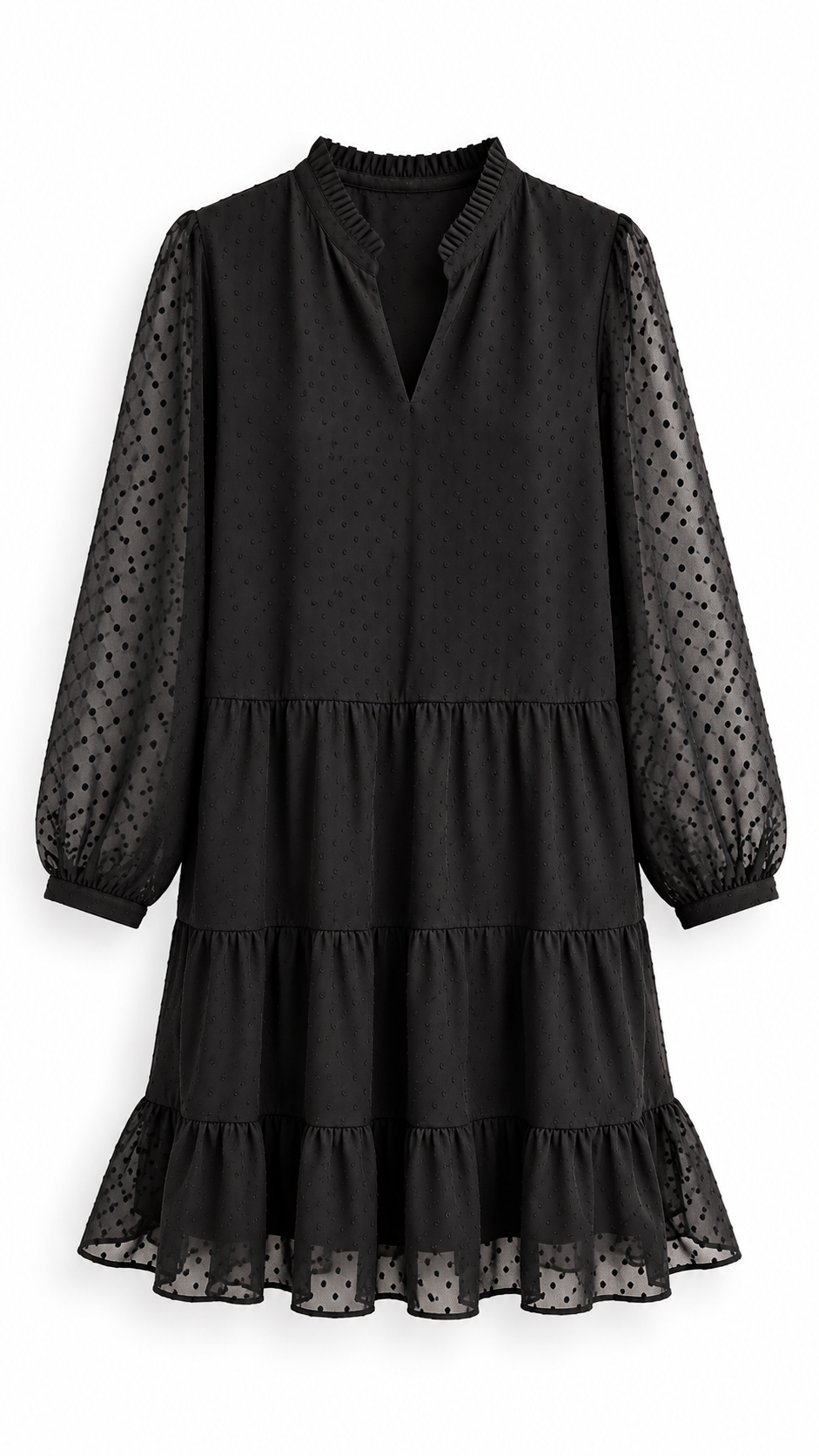 Izadora dotted voile dress Black-1