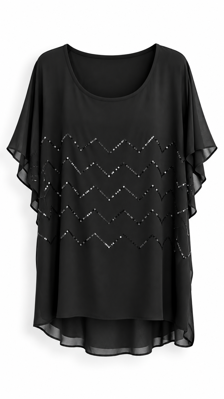 Iren loose pailette top Black-1