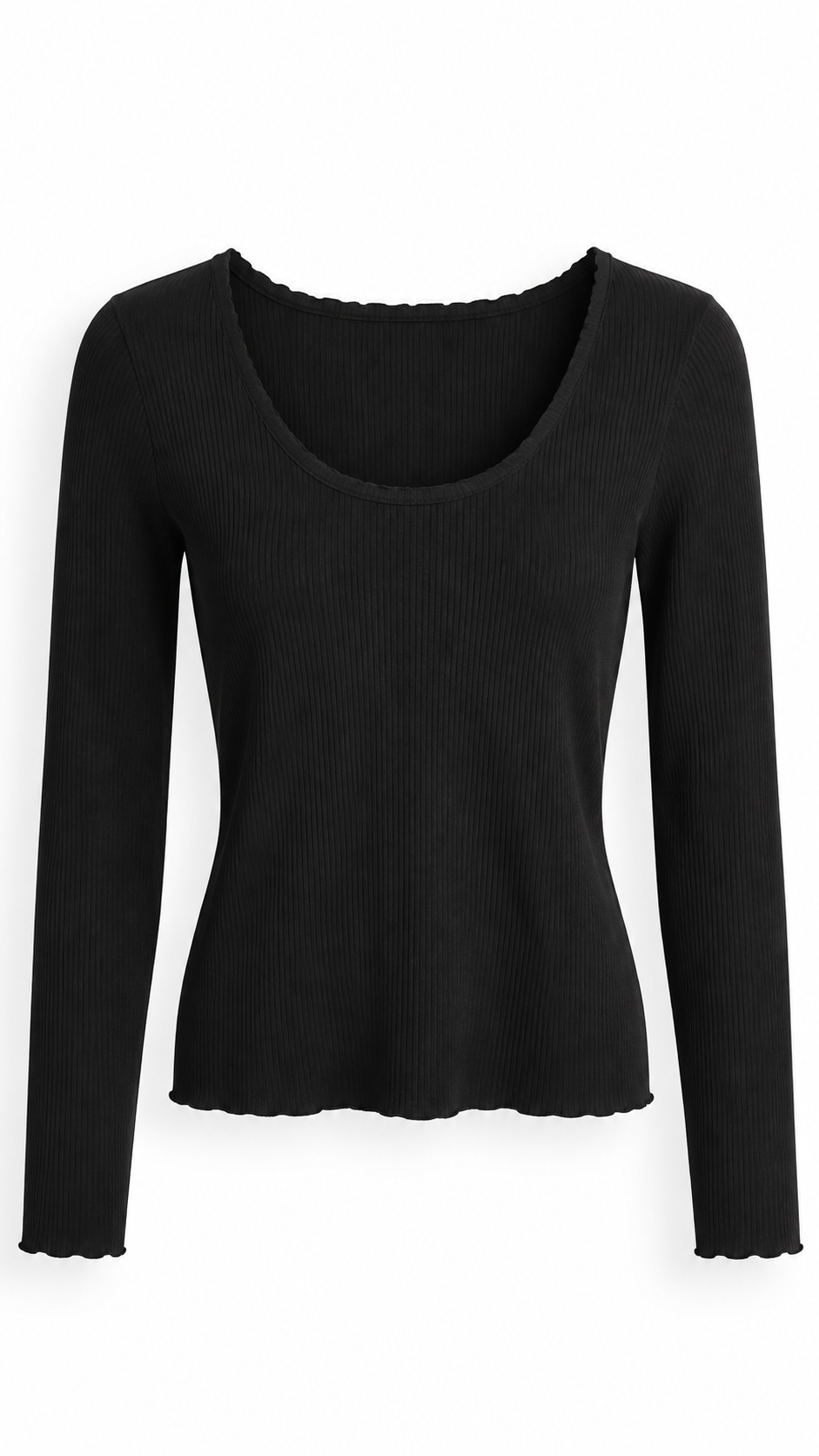 Maya rib basic longsleeve t-shirt Black-1