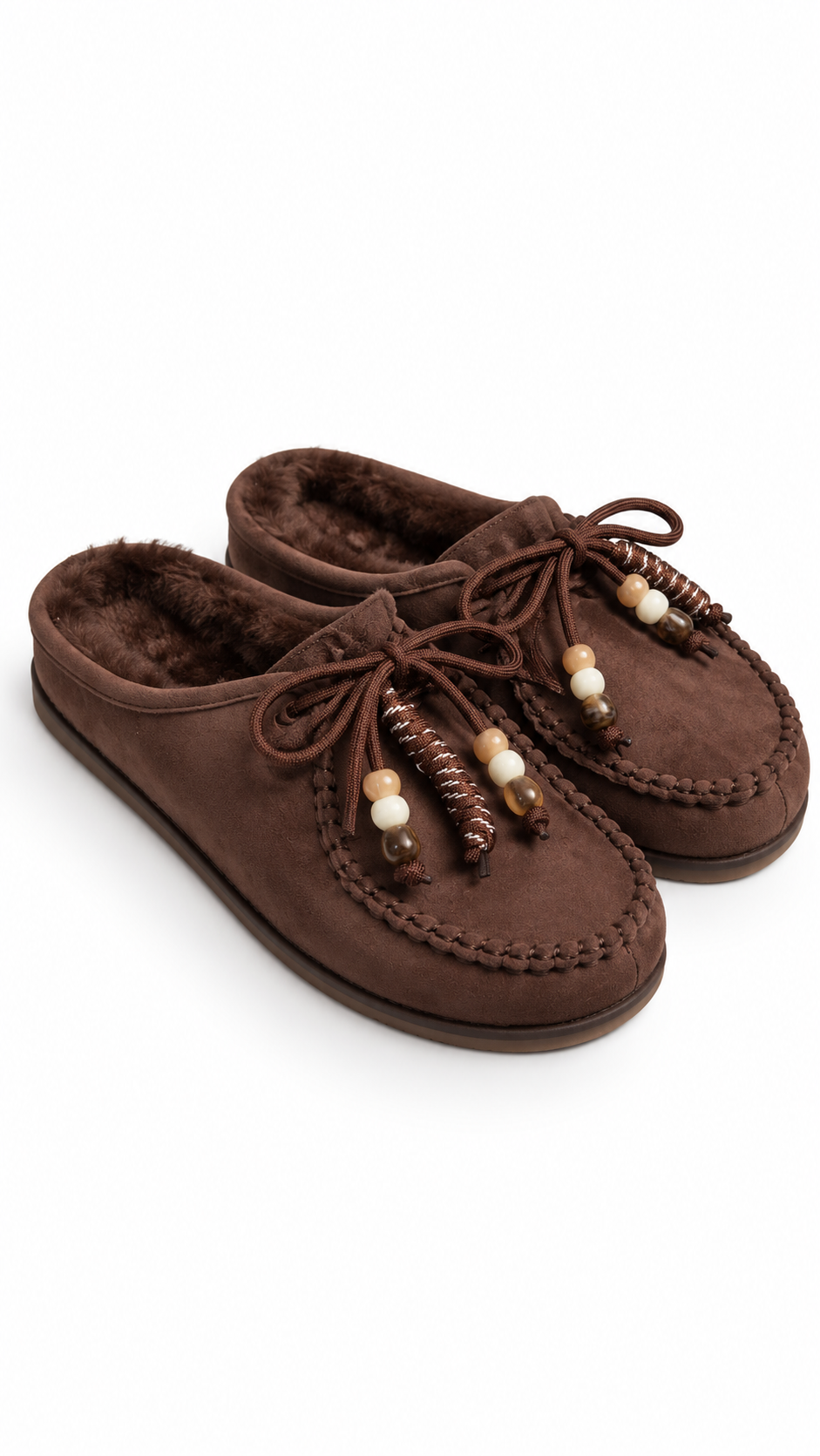 Gerald beaded fur slip-on loafer Coffee Brown-2
