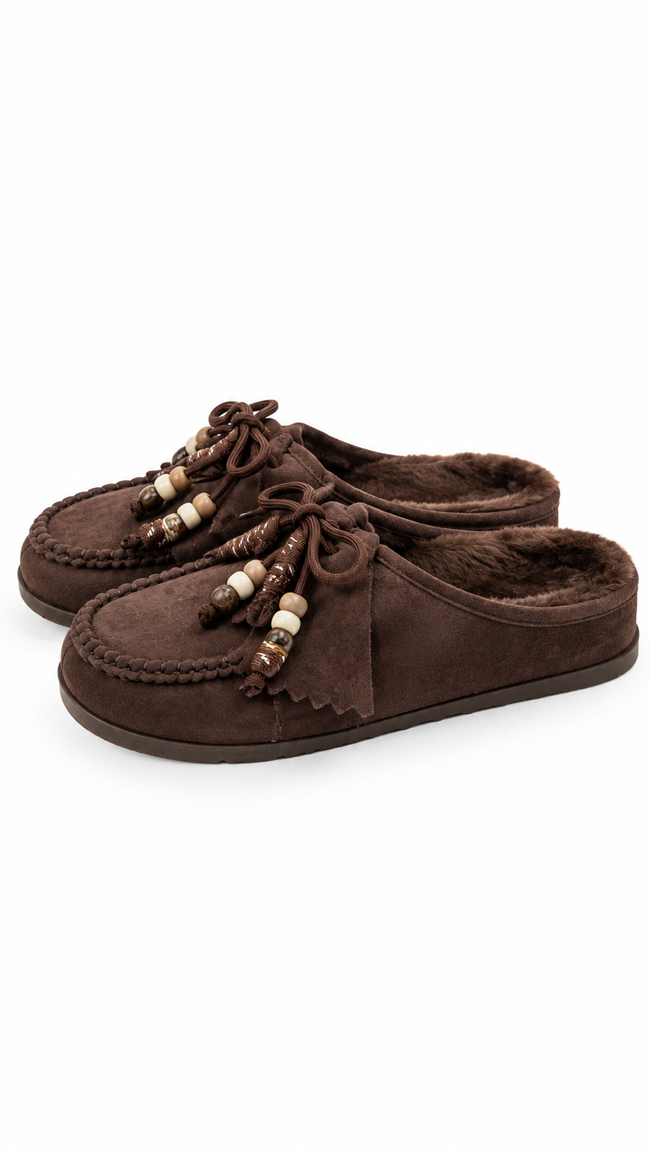 Gerald beaded fur slip-on loafer Coffee Brown-4