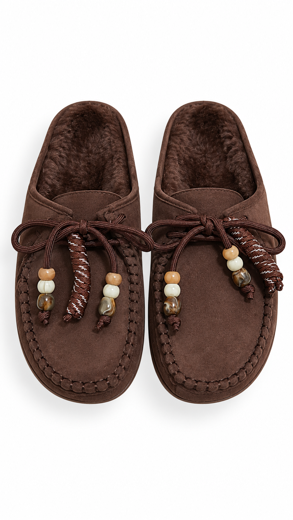 Gerald beaded fur slip-on loafer Coffee Brown-3