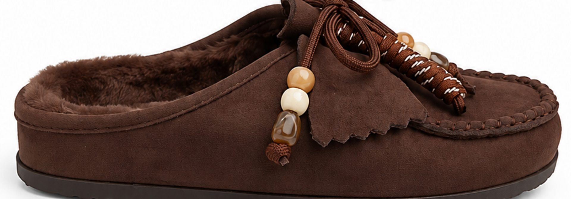 Gerald beaded fur slip-on loafer Coffee Brown