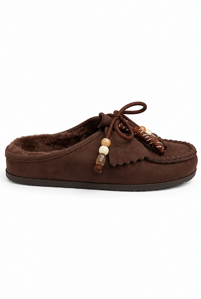Gerald beaded fur slip-on loafer Coffee Brown