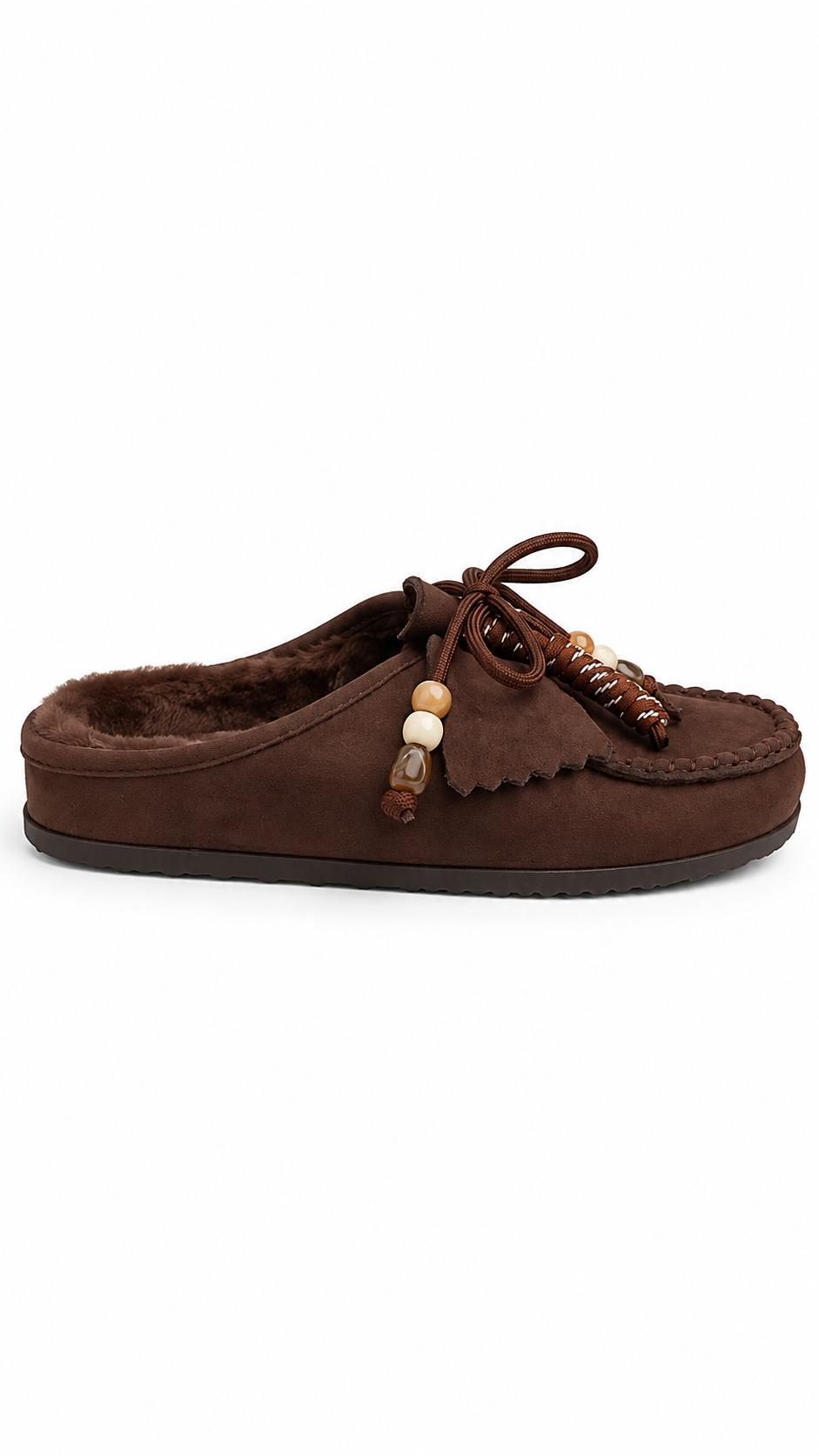 Gerald beaded fur slip-on loafer Coffee Brown-1