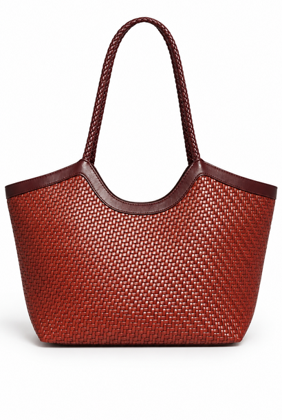 Sezané woven totebag Bordeaux Burgundy