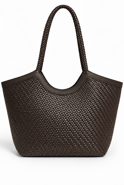 Sezané woven totebag Dark Coffee Brown