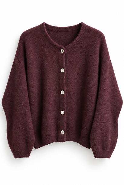 Lydia baby alpaca cardigan Prume Aubergine