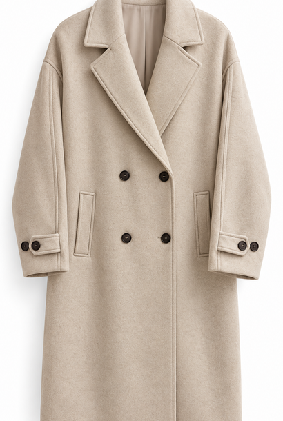 Laurent classic long coat Creme Beige