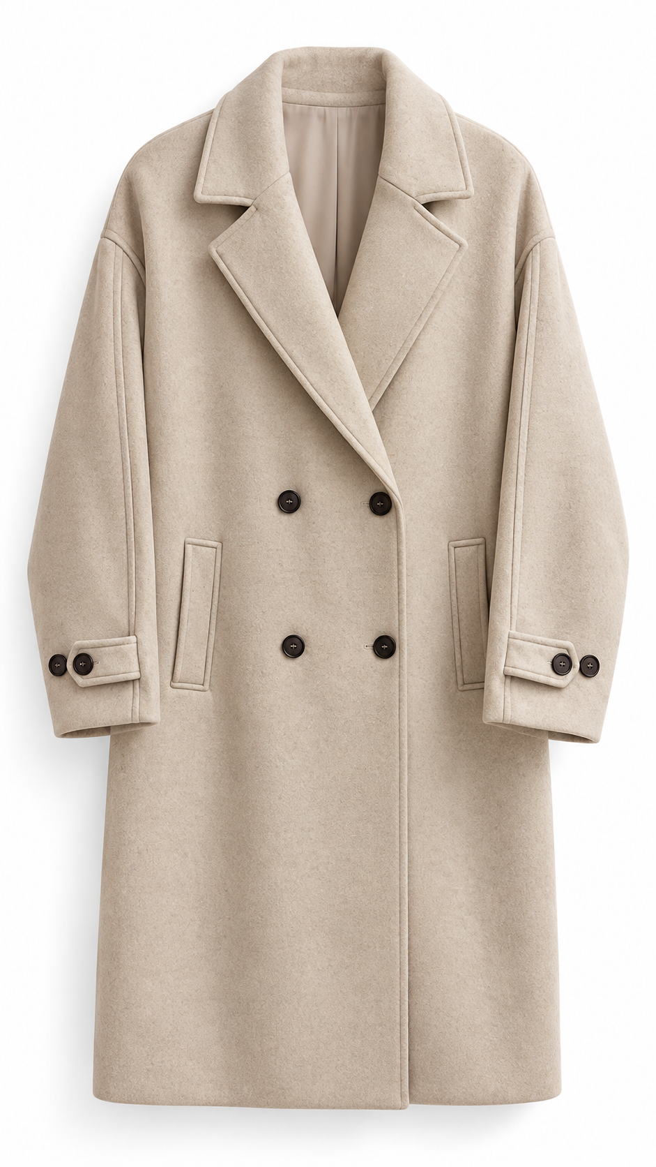 Laurent classic long coat Creme Beige-1