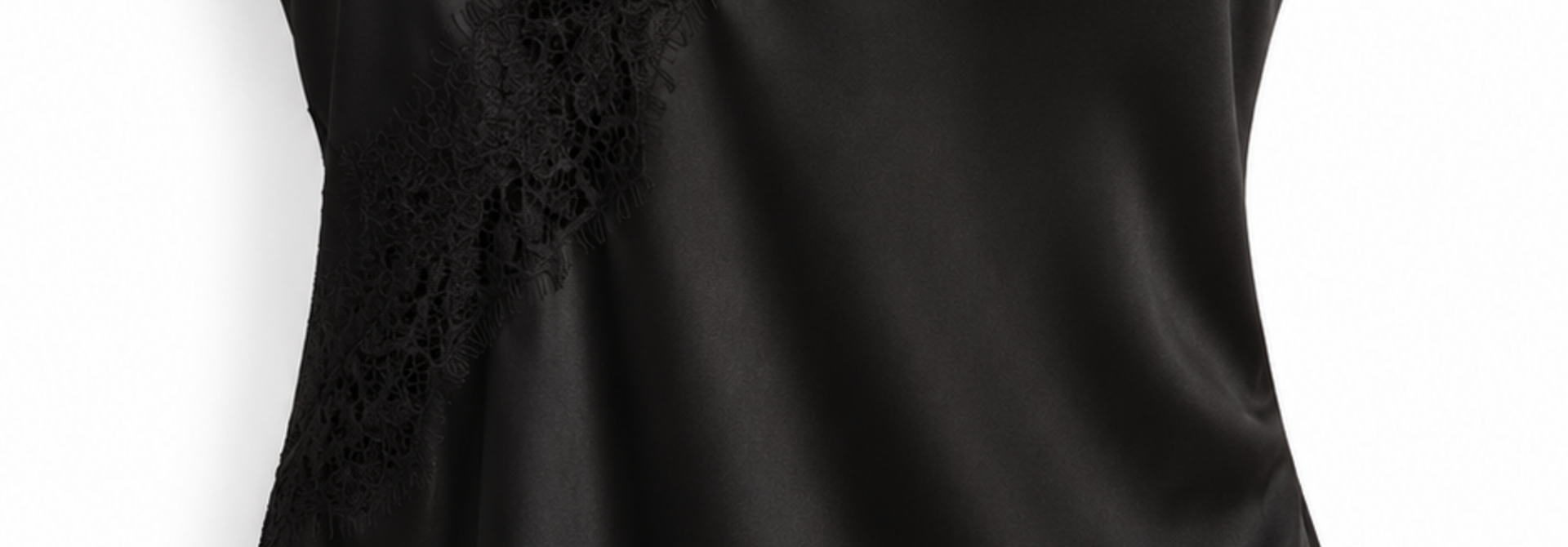 Michelle  asymmetric lace top Black