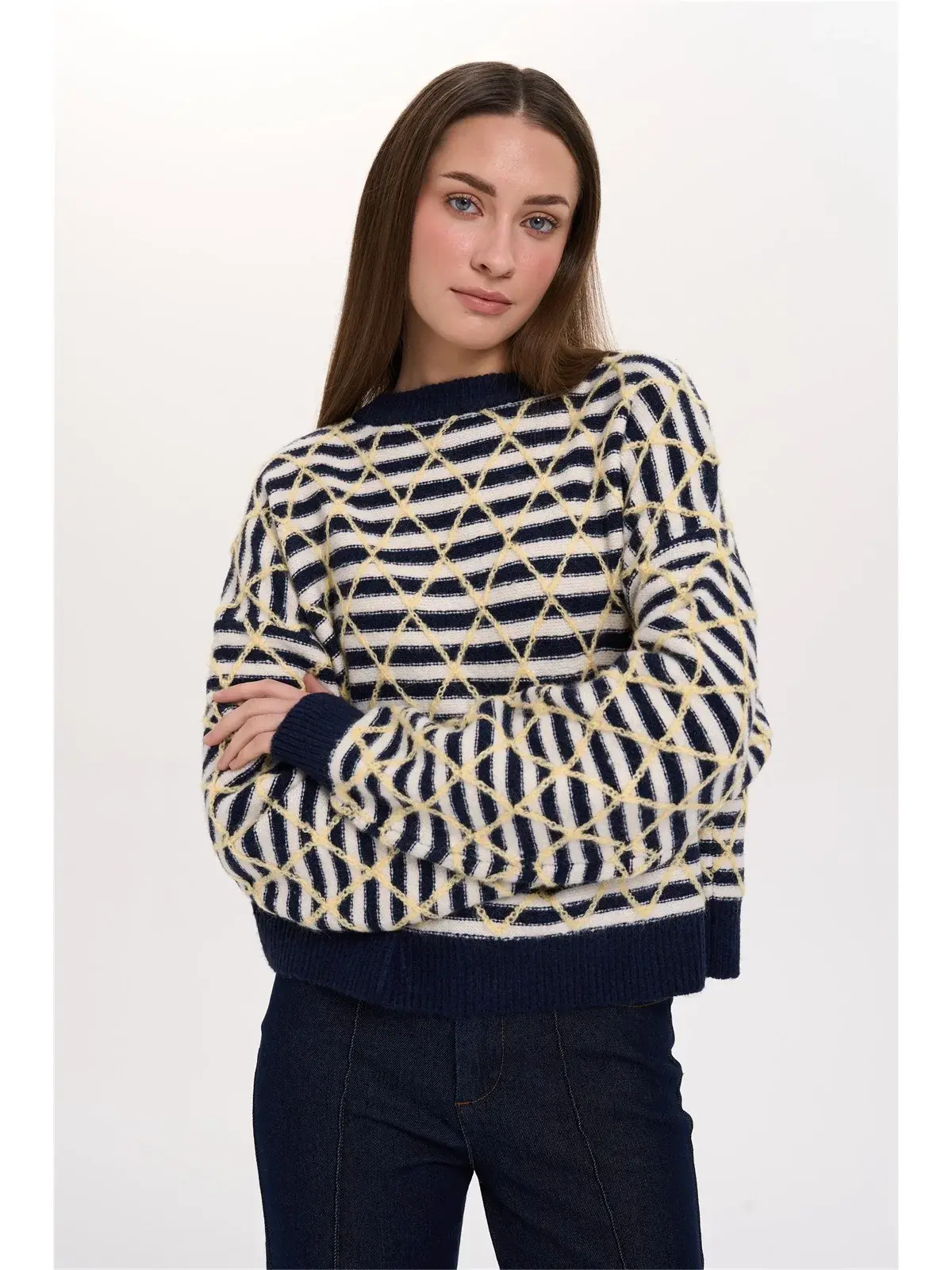 Joona stripped knit Yellow/Navy-1