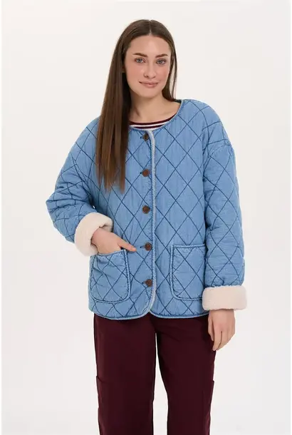 Mutti padded denim teddy jacket Blue