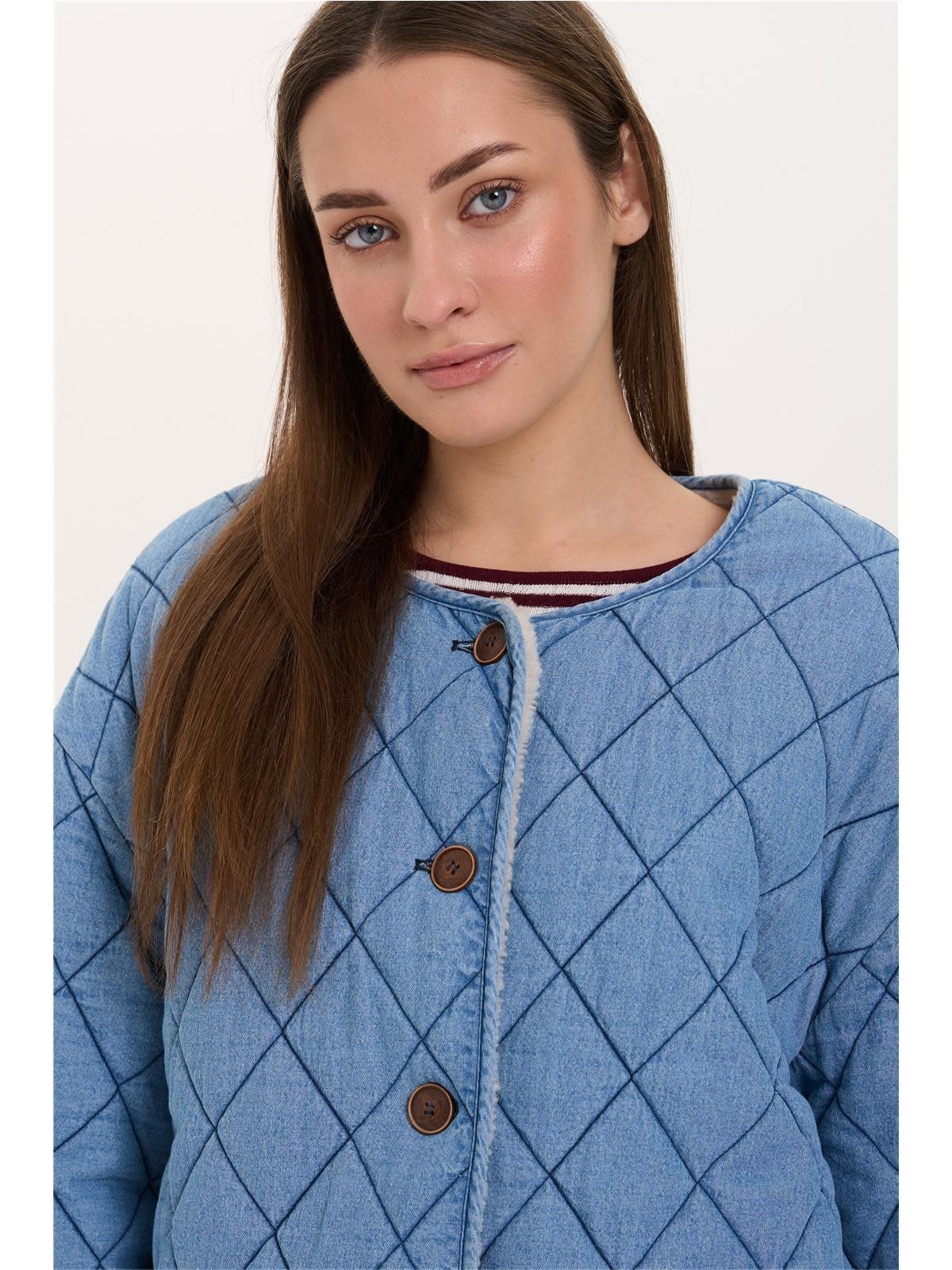 Mutti padded denim teddy jacket Blue-2