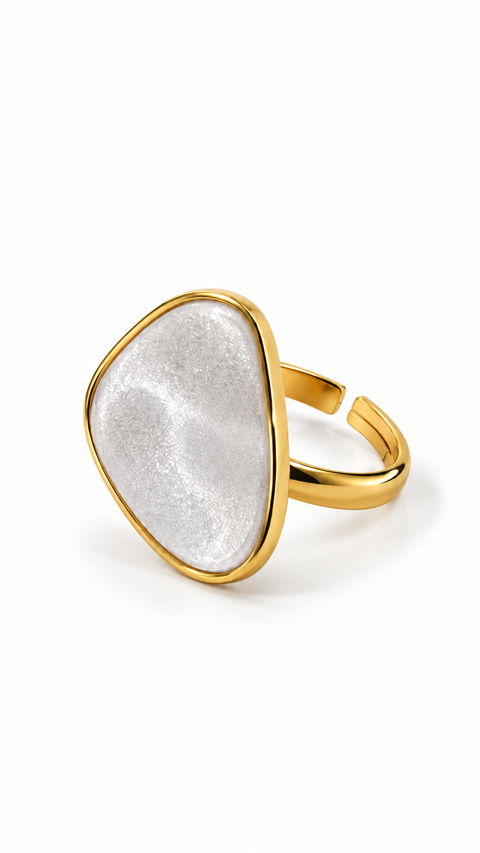 Néa statement stone ring White-1