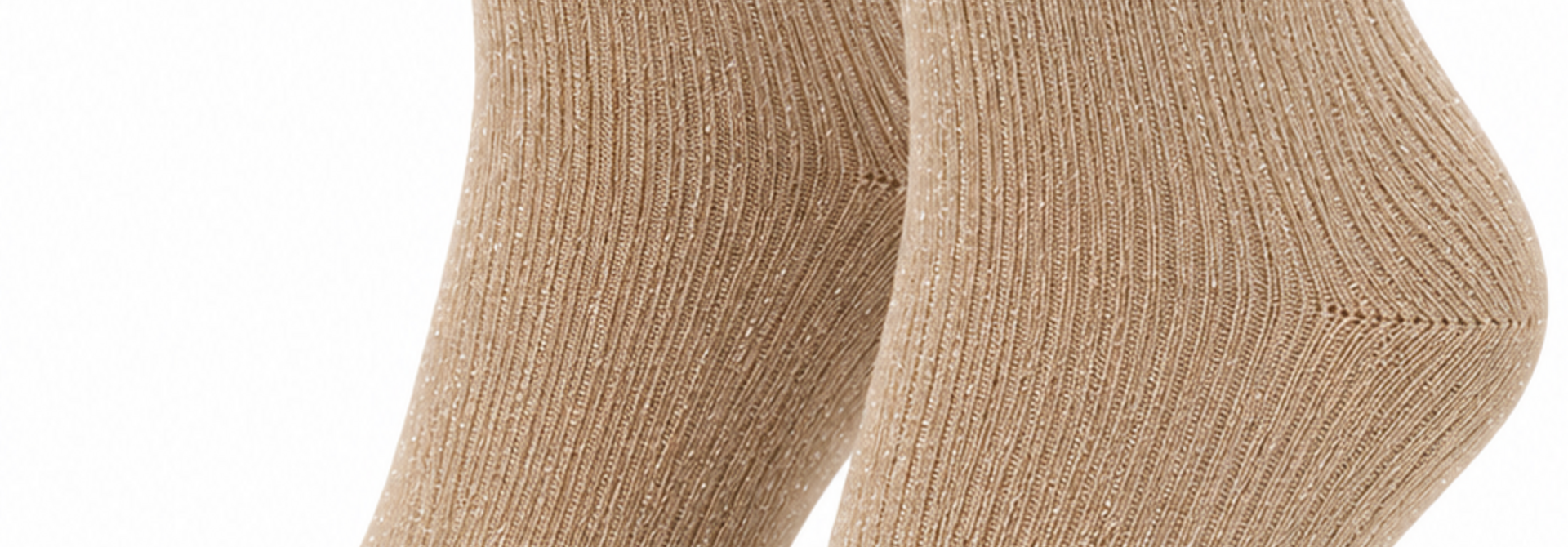 "Heart" sparkle socks Beige