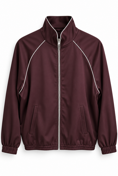 Makanzi satin training jacket Aubergine Burgundy