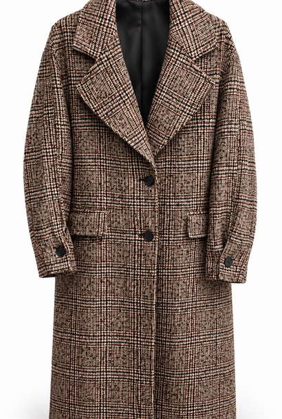 Karl classic boucle tweed coat Burgundy