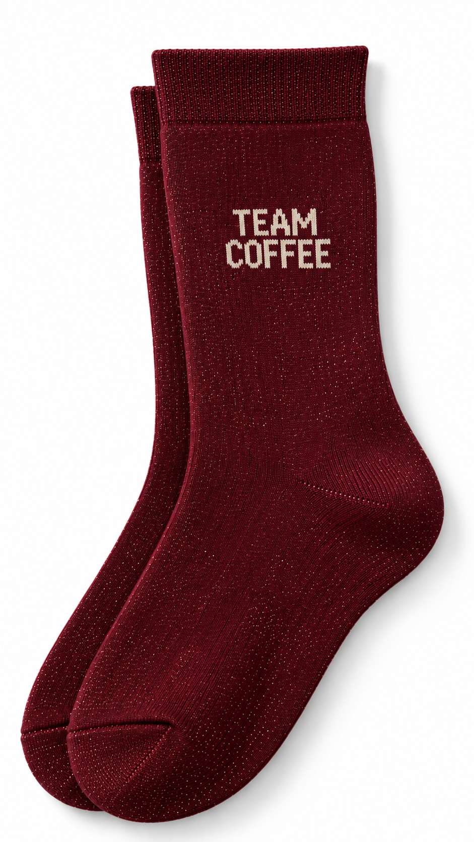 'Team Ccoffee' sparkle socks Burgundy-1