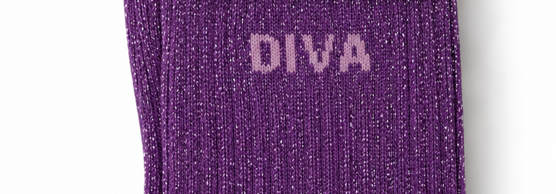 "Diva" sparkle socks with ruffled hem Purple