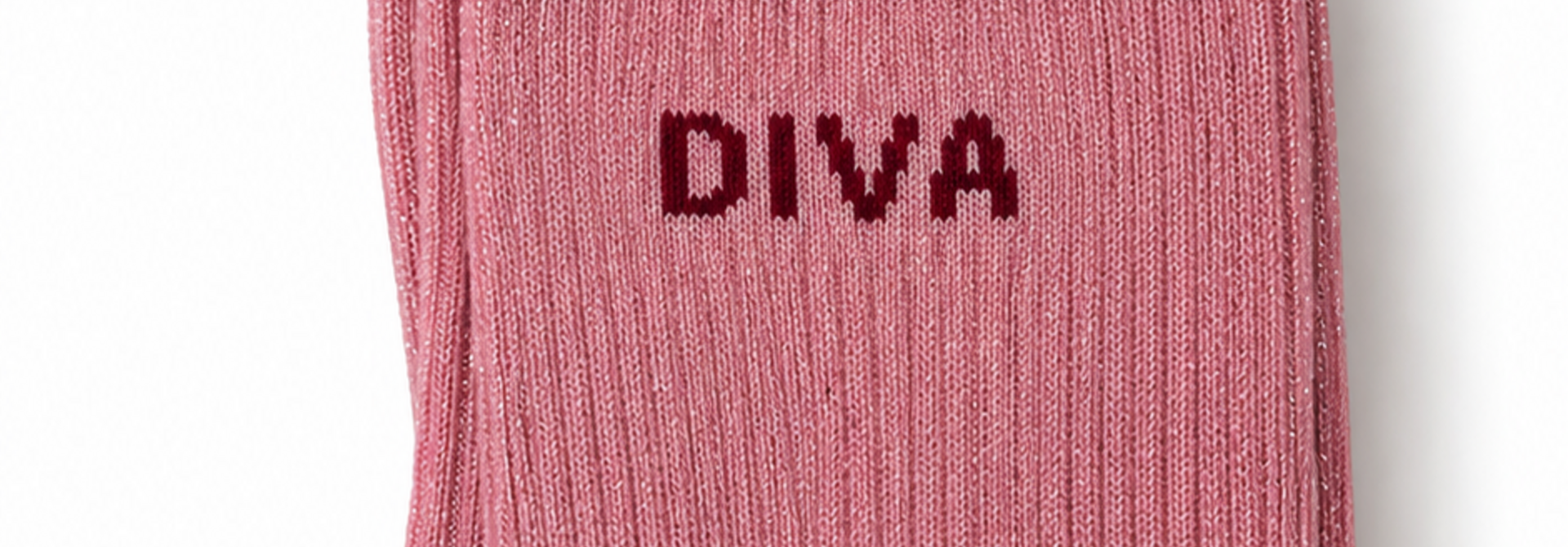 "Diva" sparkle socks with ruffled hem Rosé Pink