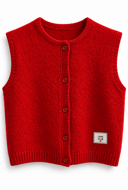 "Love Club" knit cardigan debardeur Red