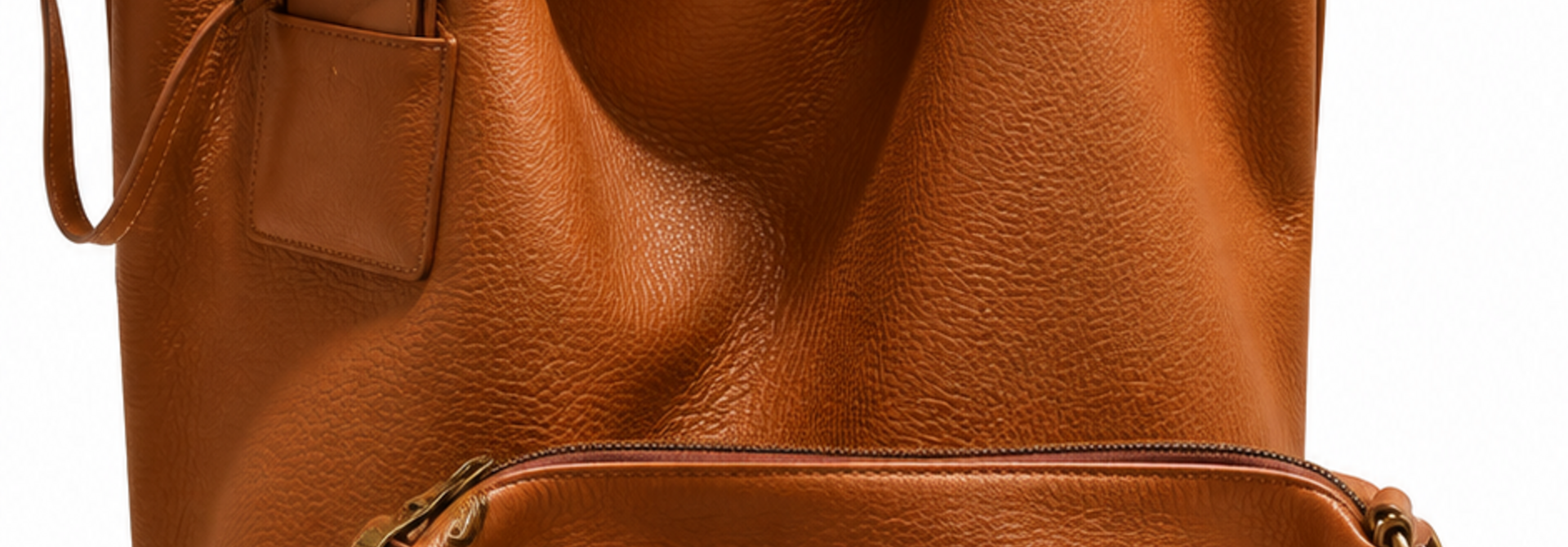 Roxanne zip shopper bag Camel Brown