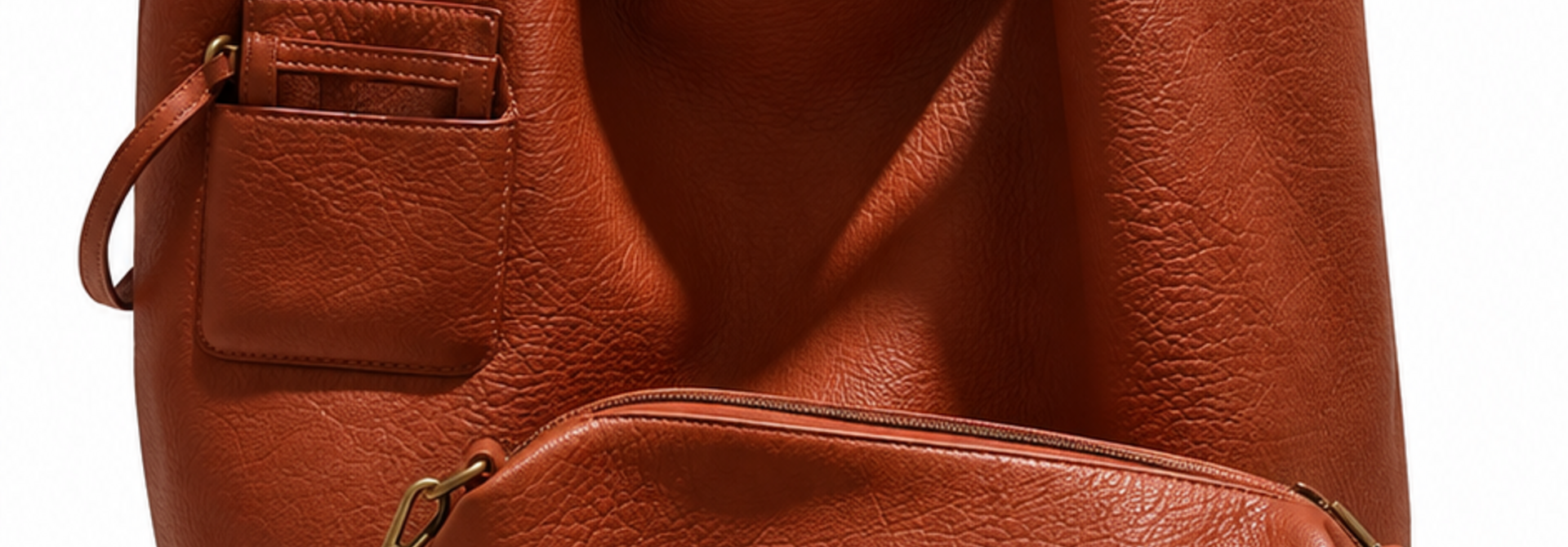 Roxanne zip shopper bag Brique