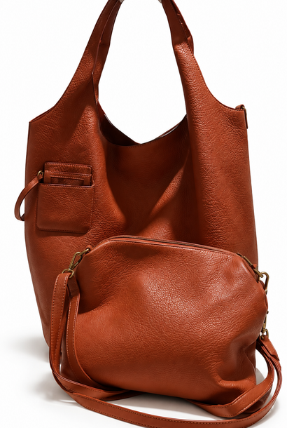 Roxanne zip shopper bag Brique