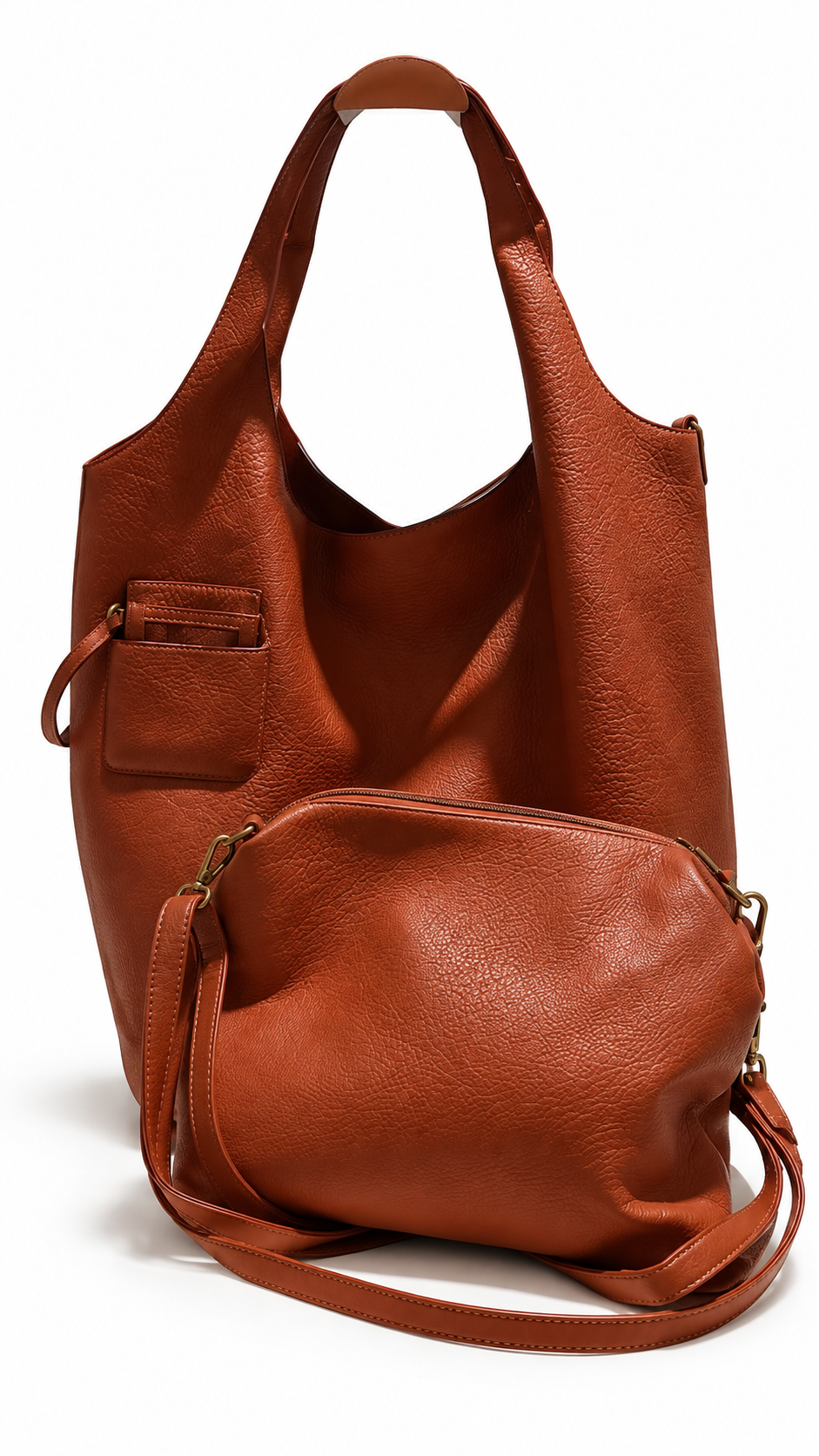 Roxanne zip shopper bag Brique-1