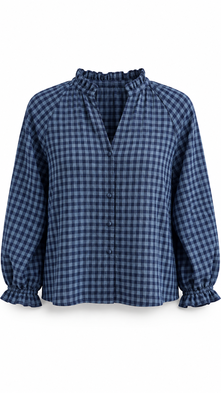 Rosy vichy rush blouse Blue-1