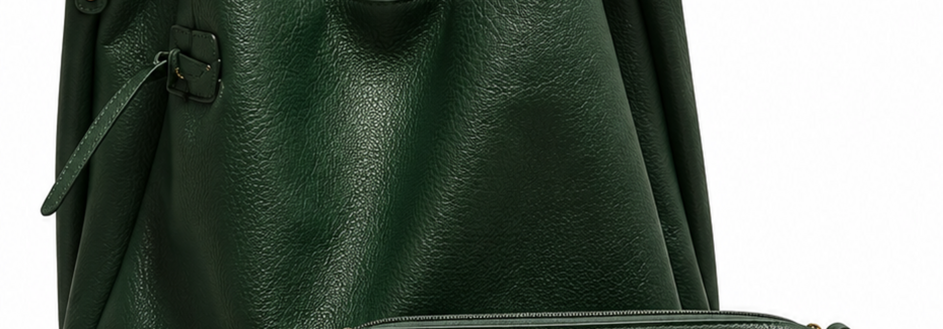 Roxanne zip shopper bag Pine Green