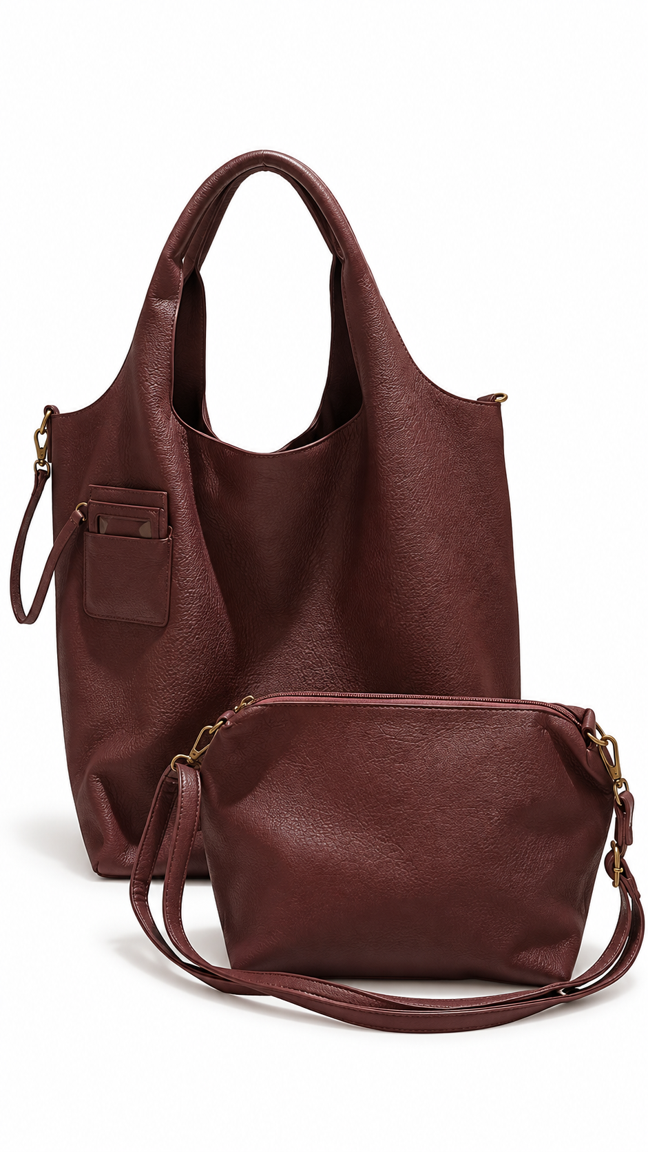 Roxanne zip shopper bag Aubergine Burgundy-1