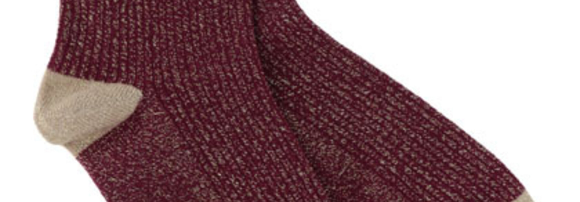 "Happiness" stripes socks Burgundy Gold