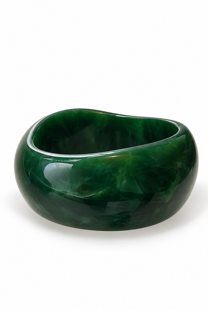 Obbi organic marble statement bracelet Pine Green
