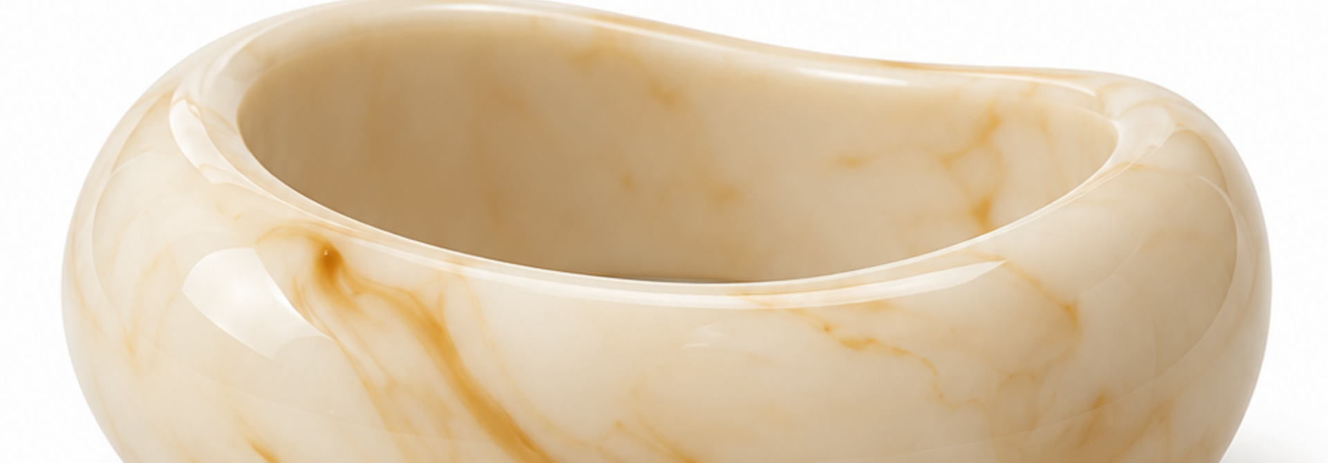 Levina organic marble statement bracelet White