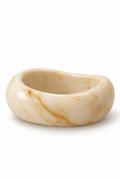 Levina organic marble statement bracelet White