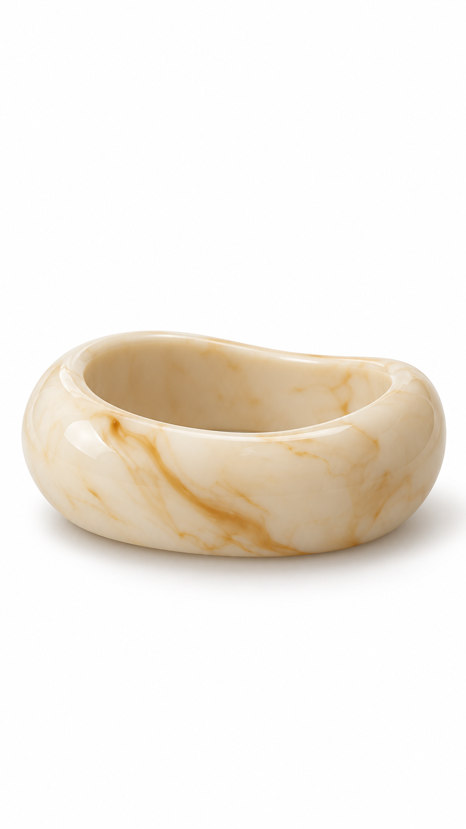 Levina organic marble statement bracelet White-1