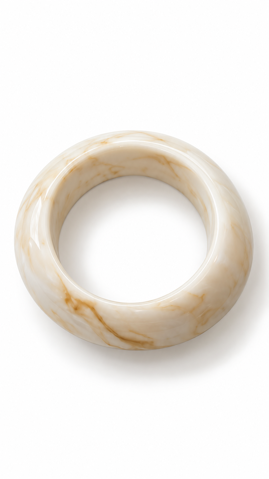 Levina organic marble statement bracelet White-2