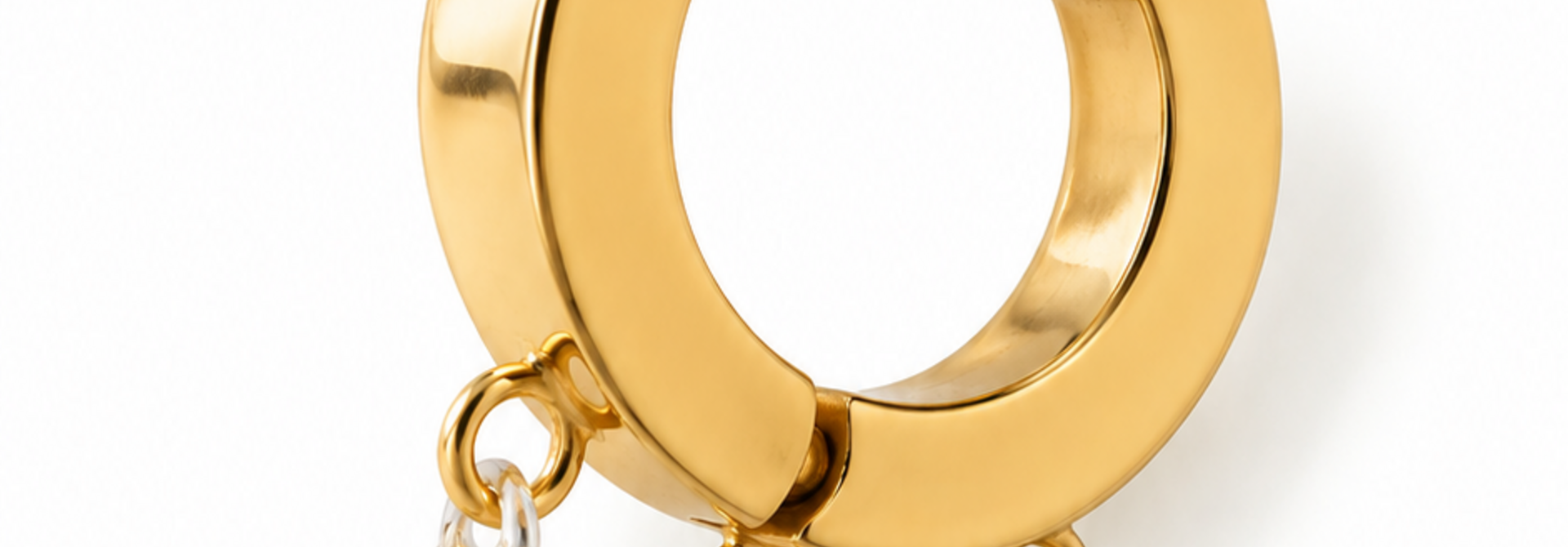 Celia  trio diamond single hoop earring cuff Gold