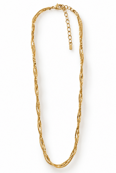 Noa fine braided short necklace Gold